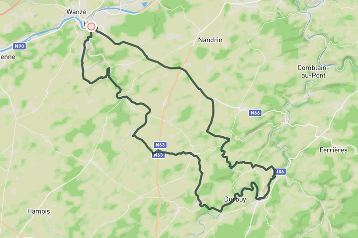 Mur Huy - Petit Somme Loop route map