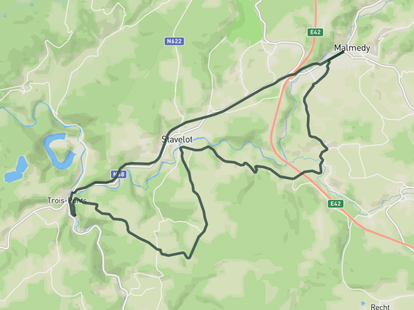 Stockeu loop from Malmedy route map