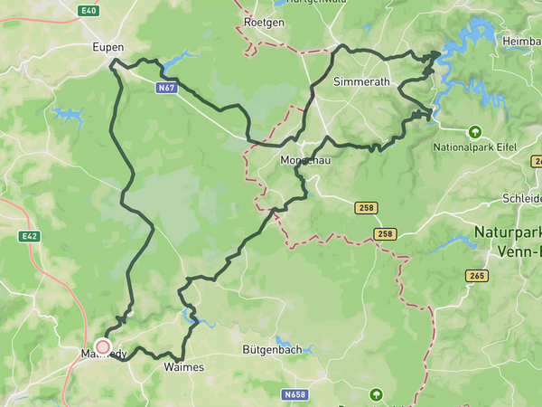 The Reservoir Loop route map