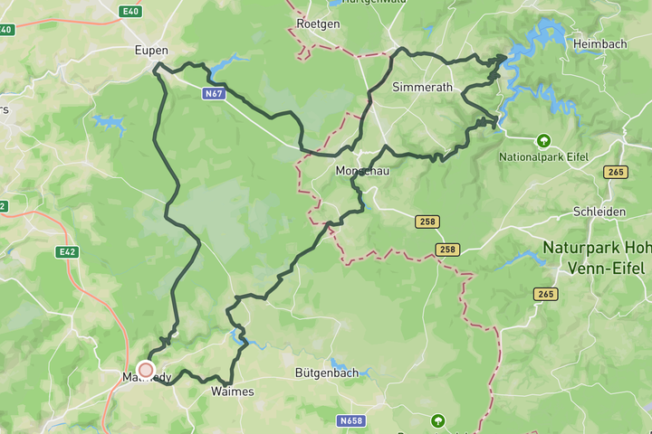 cycling map for The Reservoir Loop