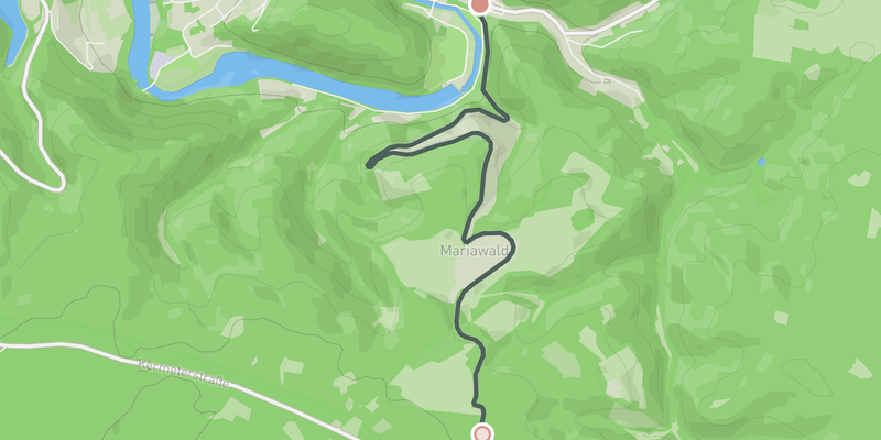 Mariawald from Heimbach elevation profile