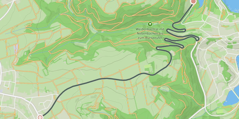 Rurberg to Kesternich elevation profile