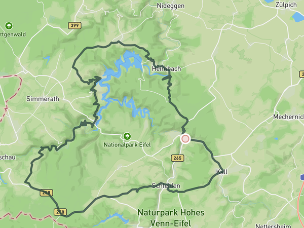 Around the Nationalpark - Rursee route map