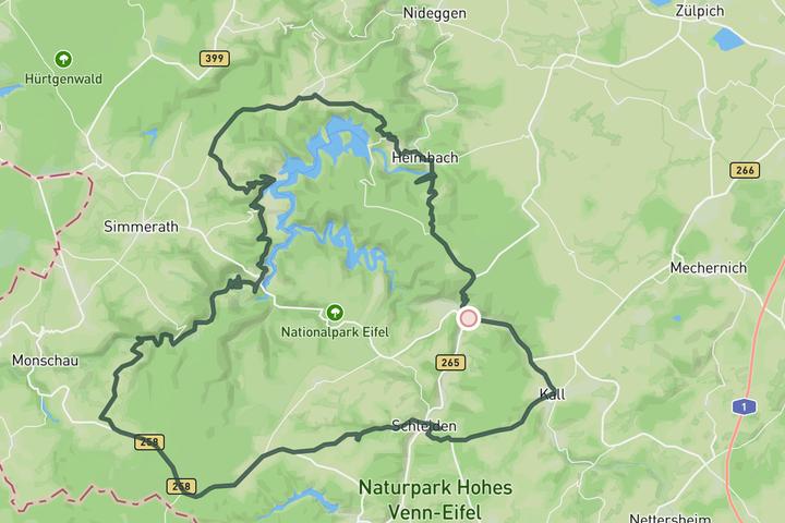 Around the Nationalpark - Rursee route map
