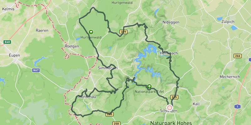 Long ride to Vossenack - Monschau route preview