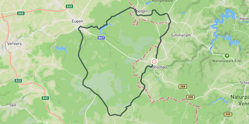Loop through Belgium - Vennbahn and Baraque Michel route preview