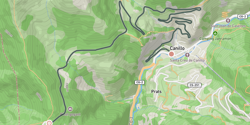 Coll d'Ordino from Canillo elevation profile