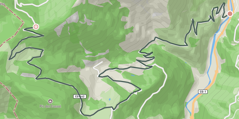 Coll de la Gallina from Sant Julià de Lòria elevation profile