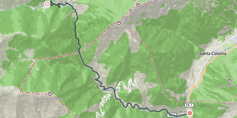 Os de Civis elevation profile