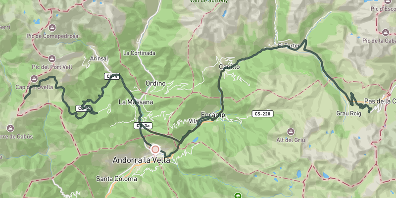 Andorra from West to East route preview