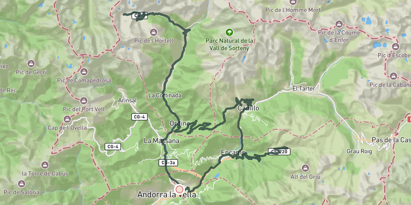 Arcalís & Els Cortals route preview