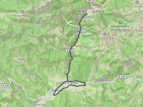 Coffee in Spain route map