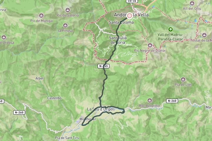 cycling map for Coffee in Spain