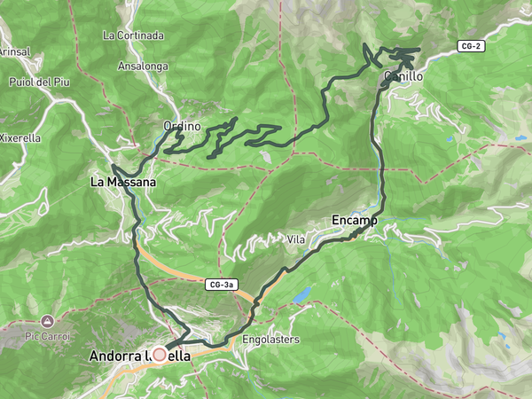 Coll d'Ordino Coffee loop route map