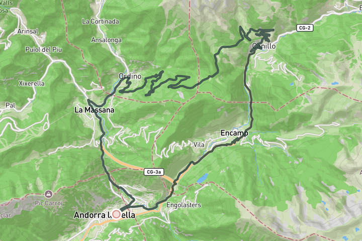 Coll d'Ordino Coffee loop route map