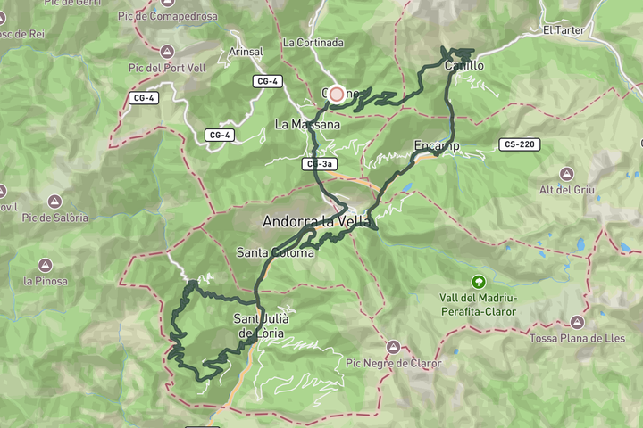 cycling map for Coll de la Gallina 