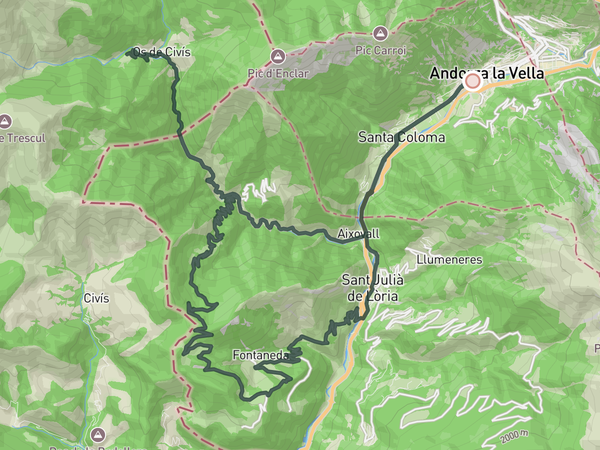 Os Civis & Coll de la Gallina  route map