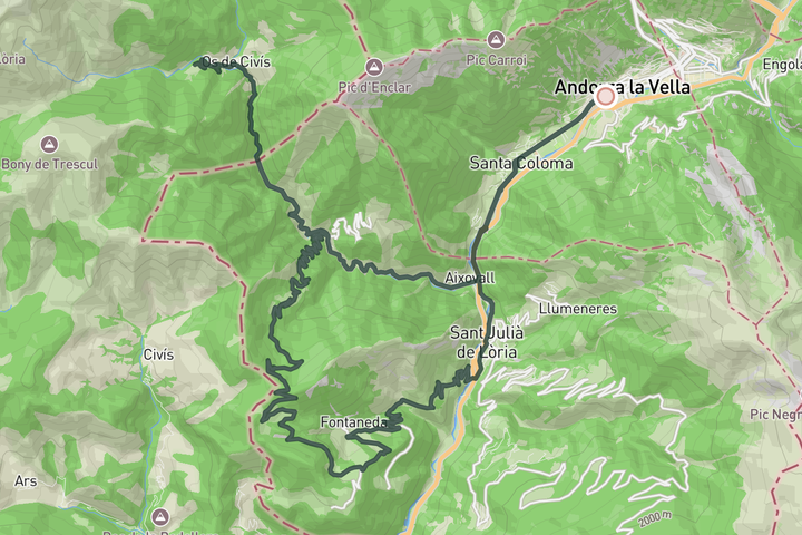 cycling map for Os Civis & Coll de la Gallina 