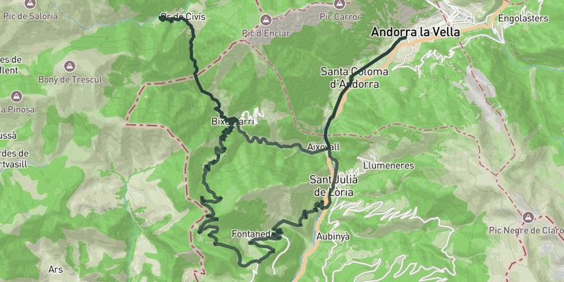 Os Civis & Coll de la Gallina road cycling route map