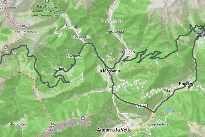 cycling map for Port de Cabús 