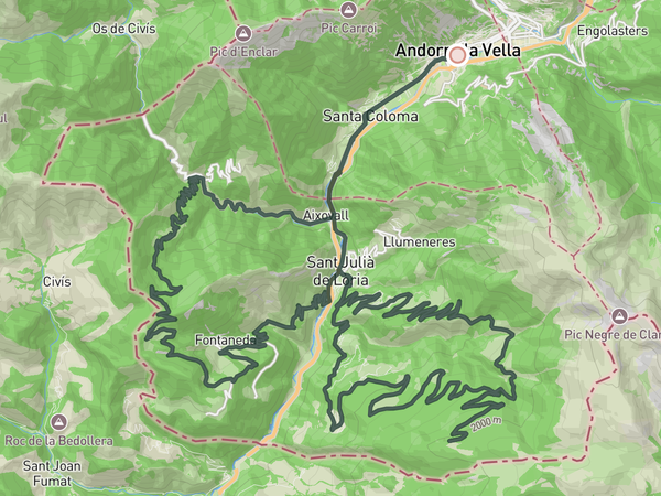 Port de la Rabassa & Coll de la Gallina  route map