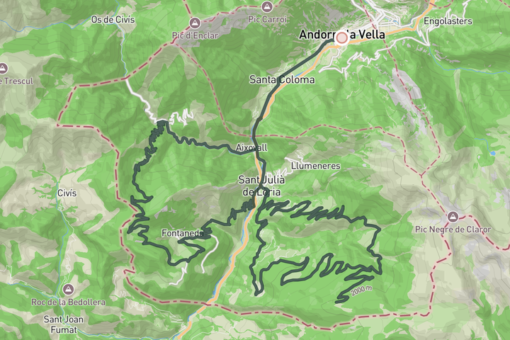 Port de la Rabassa & Coll de la Gallina  route map