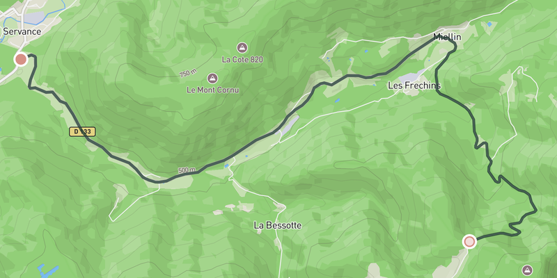 Col des Chevrères elevation profile