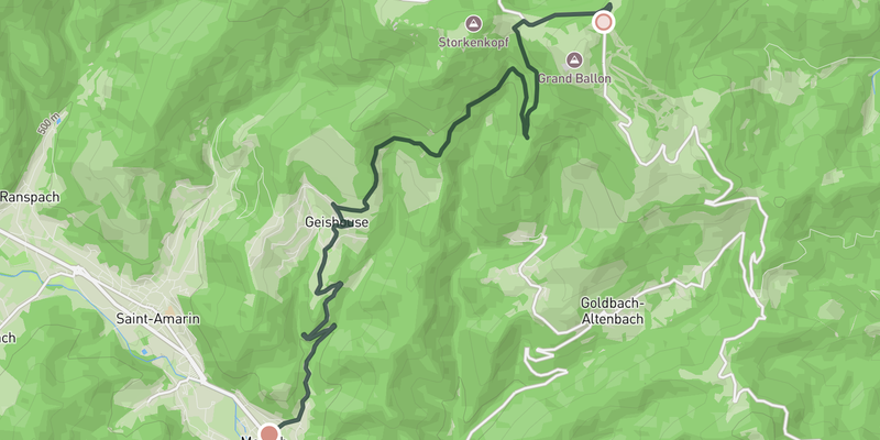 Col du Grand Ballon via Geishouse elevation profile