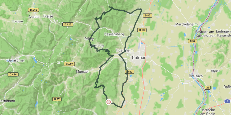Alsace Vineyards & Climbs
 route preview