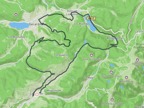 La Route des Lacs route map
