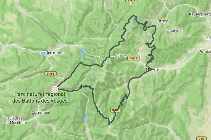 cycling map for Lac Blanc