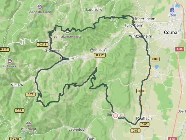 Le Linge - WW1 loop route map