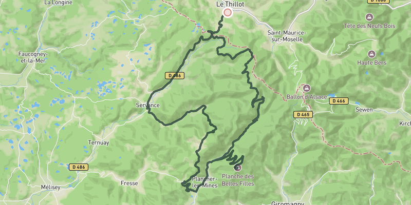 Le Thilot climbing loop route preview