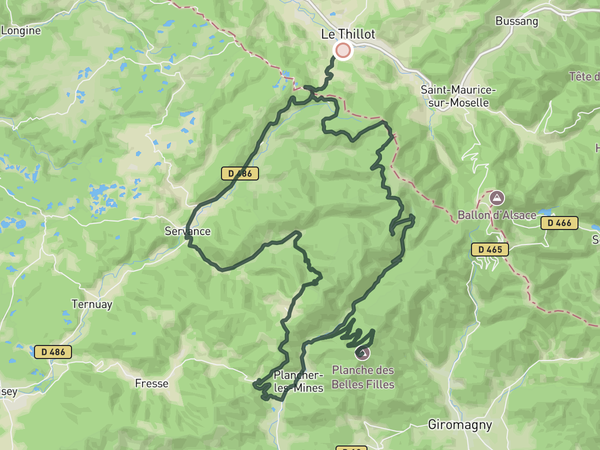 Le Thilot climbing loop route map