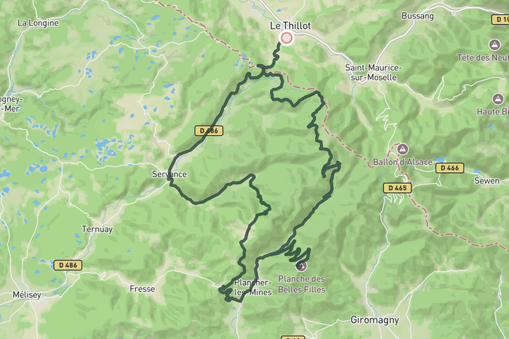 Le Thilot climbing loop route map