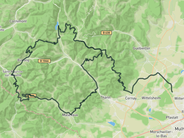 Tour de France stage 14 2026: Mulhouse - Le Markstein route map