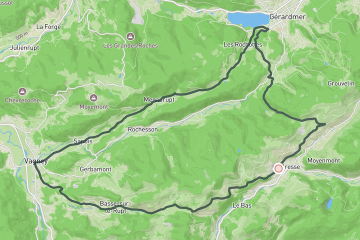 cycling map for Warm-up lap from La Bresse
