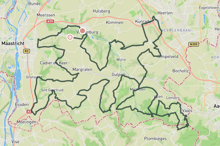 cycling map for Amstel Gold Tour