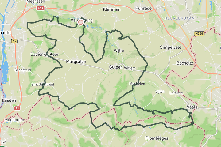 Highest point of the Netherlands route map