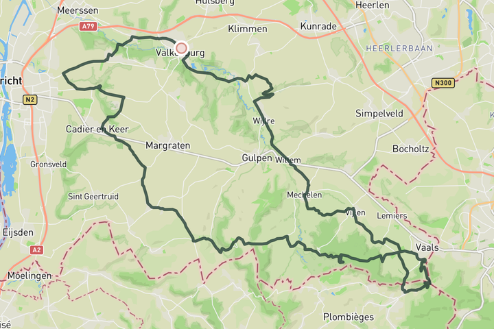 cycling map for Vaalserberg Loop