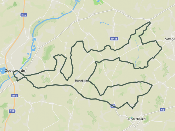 Berendries loop from Oudenaarde route map