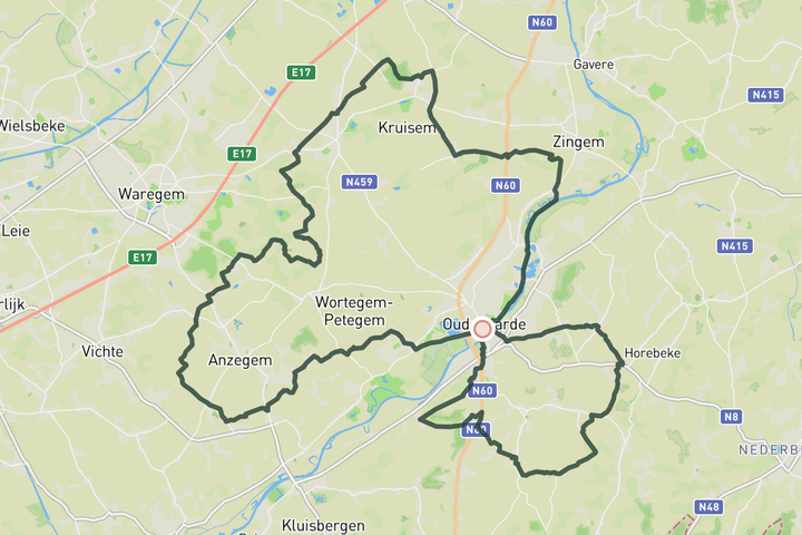 cycling map for Flemish Ardennes - Warm-up 