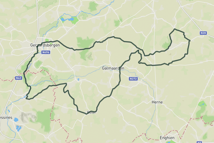 cycling map for Geraardsbergen - Bosberg loop