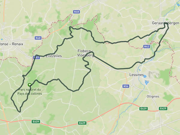 Pays des Collines route map