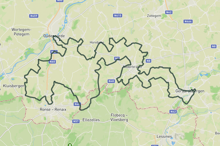 cycling map for The Hell of Flanders short edition