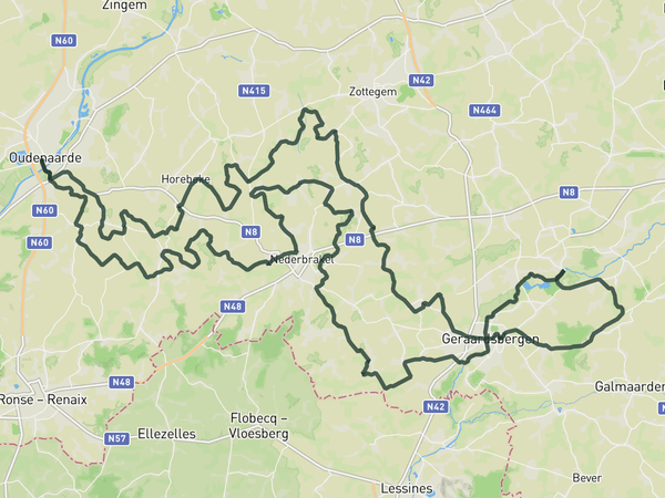 Tour of Flanders Red Loop route map