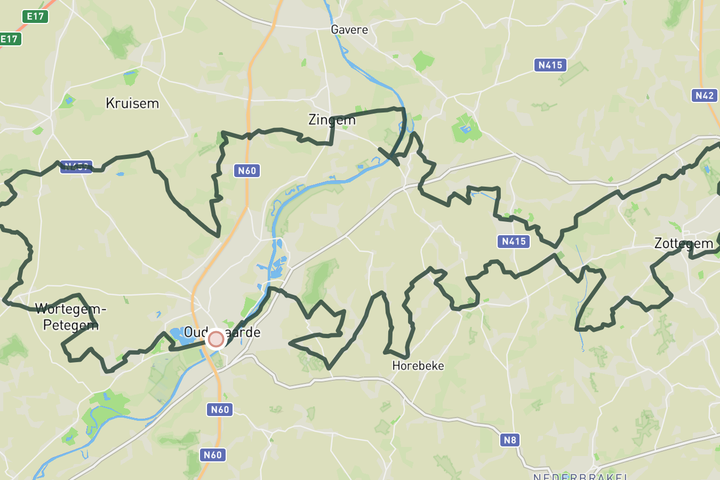 Tour of Flanders Yellow Loop route map