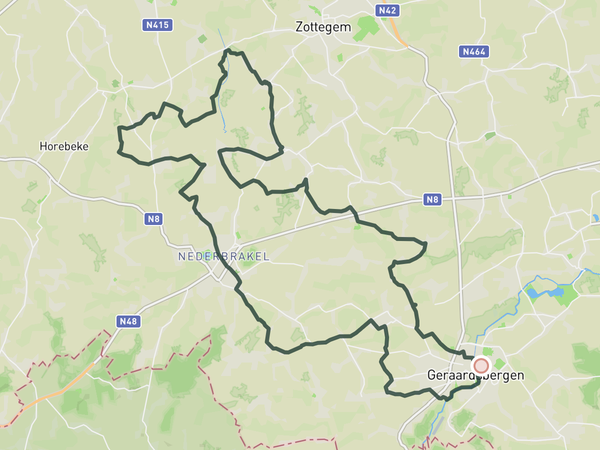 Zwalmstreek route map