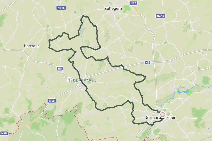 cycling map for Zwalmstreek