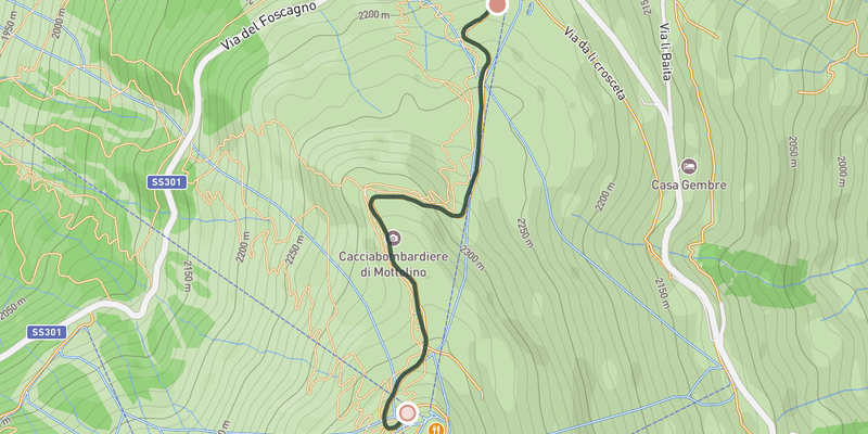 Mottolino elevation profile